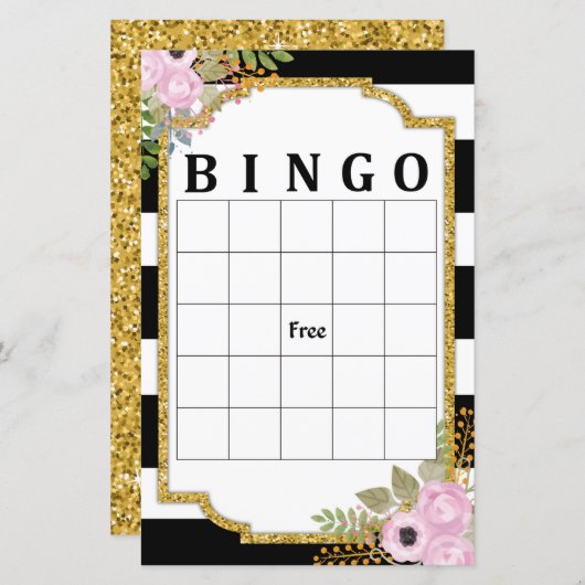 Black White Striped bingo (Voorkant / Achterkant)