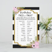 Black White Striped Birthday dit of dat spel (Staand voorkant)