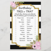 Black White Striped Birthday dit of dat spel (Voorkant)