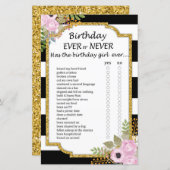 Black White Striped Birthday, ooit of nooit game (Voorkant / Achterkant)