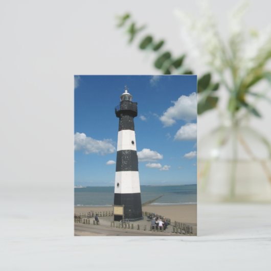 Black White Striped Briefkaart (Staand voorkant)