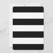 Black White Striped Faux Glitter PARTY Uitnodiging (Achterkant)