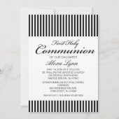 Black & White Striped First Community Invitation Kaart (Voorkant)