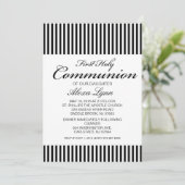 Black & White Striped First Community Invitation Kaart (Staand voorkant)