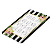 Black White Striped Floral Gold | Agenda 2022 Magneet (Linkerzijde)