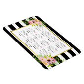 Black White Striped Floral Gold | Agenda 2022 Magneet (Rechterzijde)