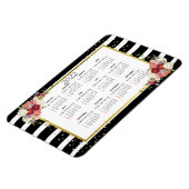 Black White Striped Floral Gold | Agenda 2022 Magneet (Linkerzijde)