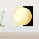 Black White Striped Half Circles Fusion Art Gold Folie Afdrukken<br><div class="desc">Mooie hedendaagse zwarte, witte en echte gouden folie gekleurde geometrische strepen, cirkel- en halve cirkels patroon. Een elegant, stijlvol en eclectisch minimalistisch ontwerp voor de artistieke interieurontwerper, de artistieke decorator van het décor, de populaire heuptrendsetter, de retro-kunststijl, of de abstracte digitale geometrische motief minnaar. Pas dit ontwerp aan met uw...</div>