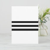 Black & White Striped Invitation Kaart (Staand voorkant)