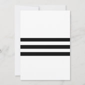Black & White Striped Invitation Kaart (Achterkant)