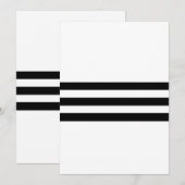 Black & White Striped Invitation Kaart (Voorkant / Achterkant)