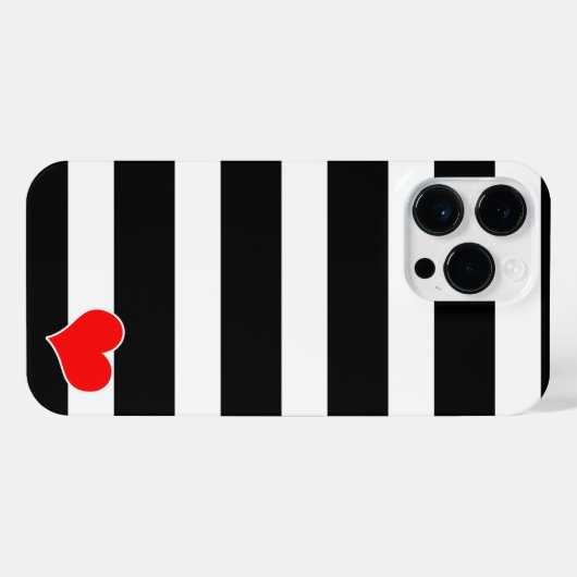 Black & White Striped iPhone Hoesje (Achterkant horizontaal)