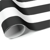 Black White Striped Modern Wedding Party Cadeaupapier (Rol Hoek)