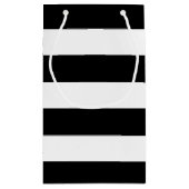 Black White Striped Modern Wedding Party Klein Cadeauzakje (Achterkant)