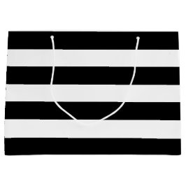 Black White Striped Modern Wedding Party Large Cadeautasje
