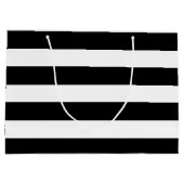 Black White Striped Modern Wedding Party Large Cadeautasje (Achterkant)