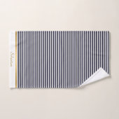 BLACK WHITE STRIPED PATTERN TRIM TOWEL SET BAD HANDDOEK (Handdoek)