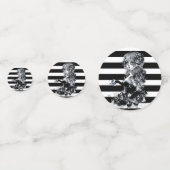 Black & White Striped Pretty Sugar Skull Girl Confetti (Voorkanten)