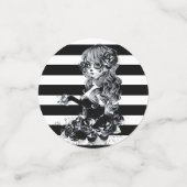 Black & White Striped Pretty Sugar Skull Girl Confetti (Kleine voorkant)