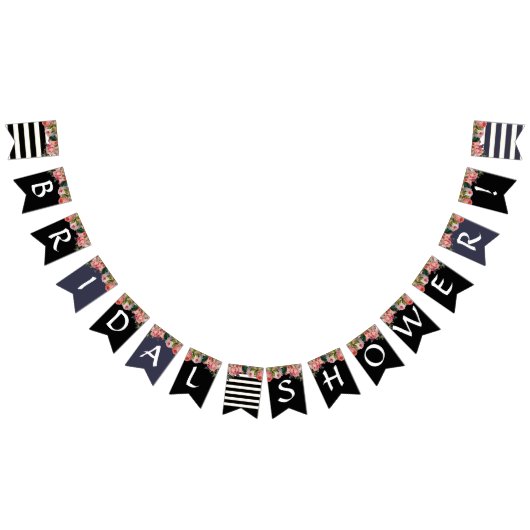 Black White Striped  Roos Vrijgezellenfeest Vlaggetjes (Alle)