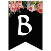 Black White Striped  Roos Vrijgezellenfeest Vlaggetjes (Tweede vlag)