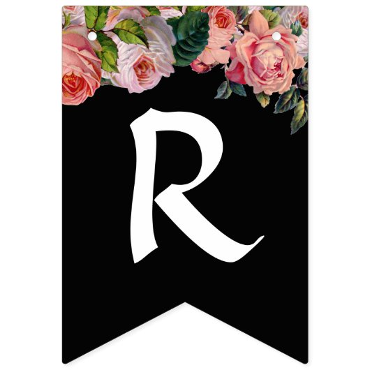 Black White Striped  Roos Vrijgezellenfeest Vlaggetjes (Derde vlag)