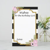 Black White Striped wil het verjaardagsmeisje (Staand voorkant)