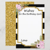 Black White Striped wil het verjaardagsmeisje (Voorkant / Achterkant)