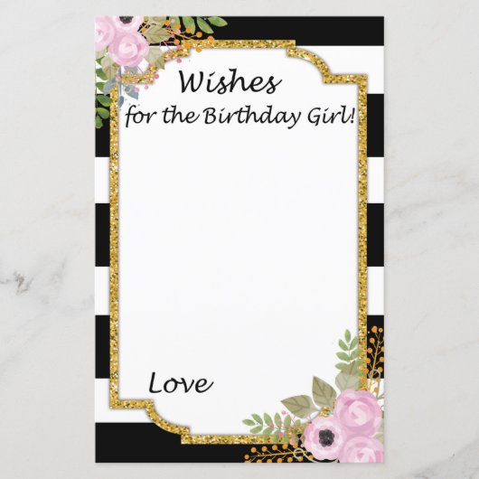 Black White Striped wil het verjaardagsmeisje (Voorkant)