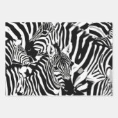 Black White Striped Zebra Pattern Inpakpapier Vel (Voorkant 3)