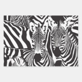 Black White Striped Zebra Pattern Inpakpapier Vel (Voorkant 2)