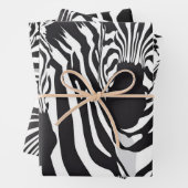 Black White Striped Zebra Pattern Inpakpapier Vel (In situ)