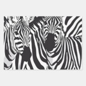 Black White Striped Zebra Pattern Inpakpapier Vel (Voorkant)