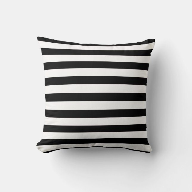 Black + White Stripes Accent Kussen (Voorkant)