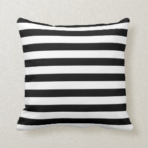 Black + White Stripes Accent Kussen