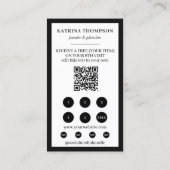 Black White Stripes Bakery Logo Loyalty Punch Visitekaartje (Achterkant)