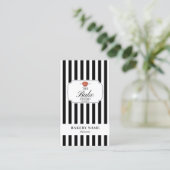 Black White Stripes Bakery Logo Loyalty Punch Visitekaartje (Staand voorkant)