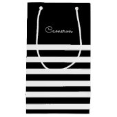 Black | White Stripes Bruiloft Klein Cadeauzakje (Voorkant)