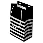 Black | White Stripes Bruiloft Klein Cadeauzakje (Achterkant Gekanteld)