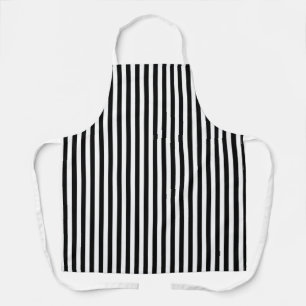 Black White Stripes Chef Baker Cateraar Schort