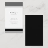 Black white stripes elegant minimal masculine card visitekaartje (Voorkant / Achterkant)