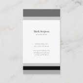 Black white stripes elegant minimal masculine card visitekaartje (Voorkant)