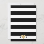 Black White Stripes en Gold Text Lingerie Shower Kaart (Achterkant)