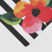 Black White Stripes Flowers Pattern Print Design Tissuepapier (Detail)