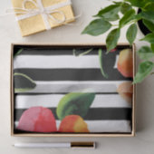 Black White Stripes Flowers Pattern Print Design Tissuepapier (Geschenk)