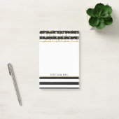 Black White Stripes Gold Confetti Post-it® Notes (Kantoor)
