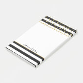 Black White Stripes Gold Confetti Post-it® Notes (Schuin)