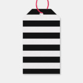 Black White Stripes Gold Heart Happy Birthday Cadeaulabel (Achterkant)