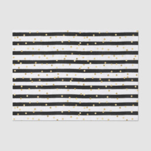 Black White Stripes Gold Polka Dots Tissuepapier