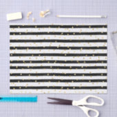 Black White Stripes Gold Polka Dots Tissuepapier (Craft)